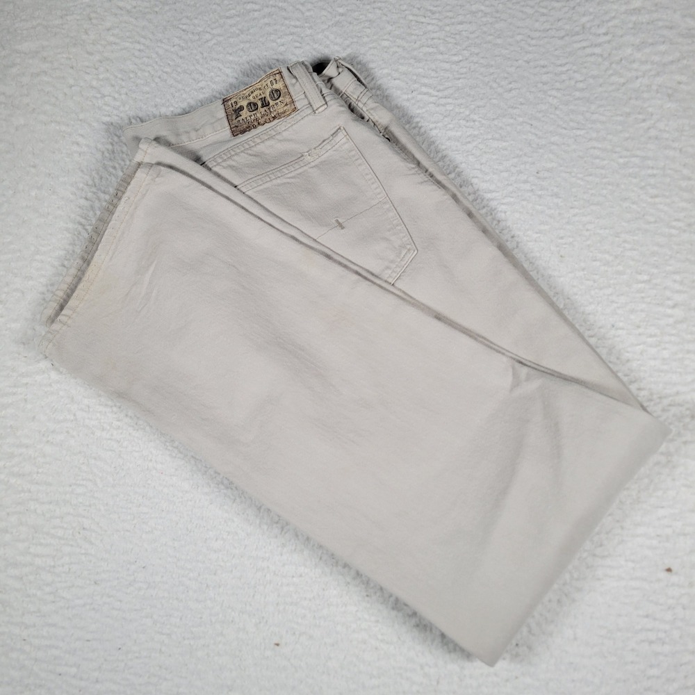 Polo Ralph Lauren Jeans Mens 36x34 Tan Straight Leg Cotton Denim Pants